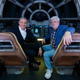 Former Disney CEO Bob Iger and former Star Wars owner George Lucas on the Millennium Falcon: Smugglers Run ride